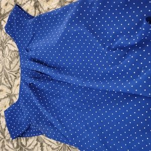 Candies SS blue and white polka dot top